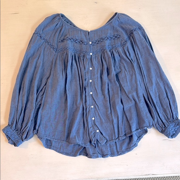 Old Navy Tops - Old Navy Denim Blue Blouse with Button Detail